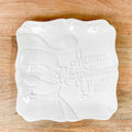 Royal Standard Merry Christmas Y’all Embossed Square Platter White