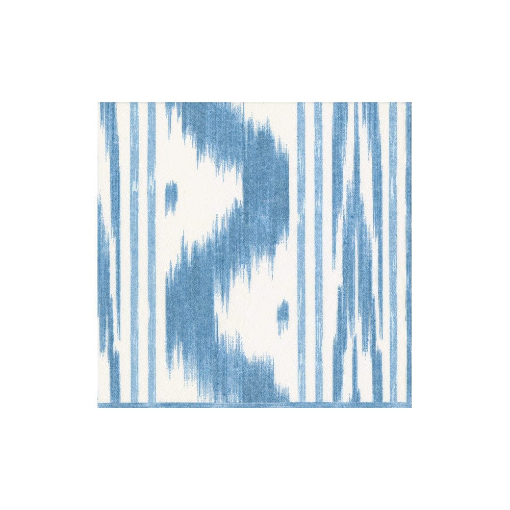 Toile De Nantes Blue Paper Linen Cocktail Napkins