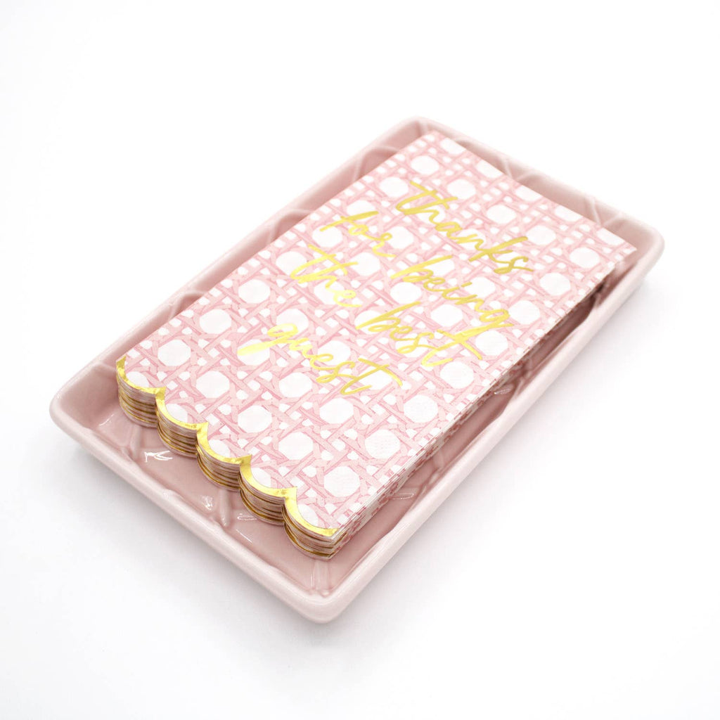 Pink Textured Guest Towel Tray