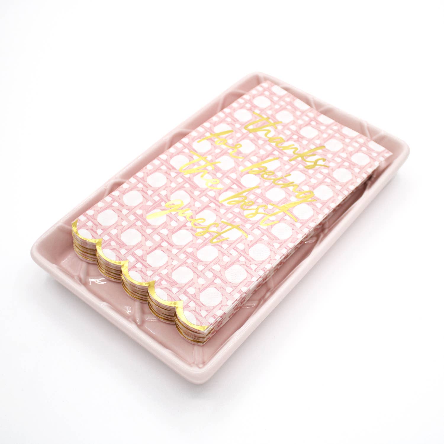 Pink Textured Guest Towel Tray