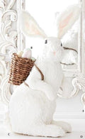 White Standing Rabbit with Basket