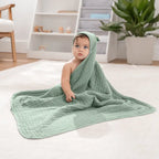 Hooded Baby Towel Pacific Blue & Fern Pack of 2