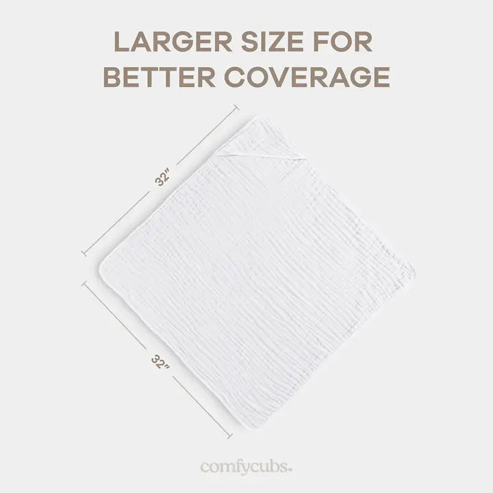 Hooded Baby Towel White Pack of 2