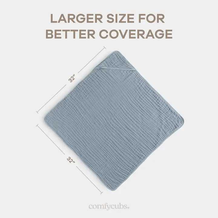 Hooded Baby Towel Pacific Blue & Fern Pack of 2
