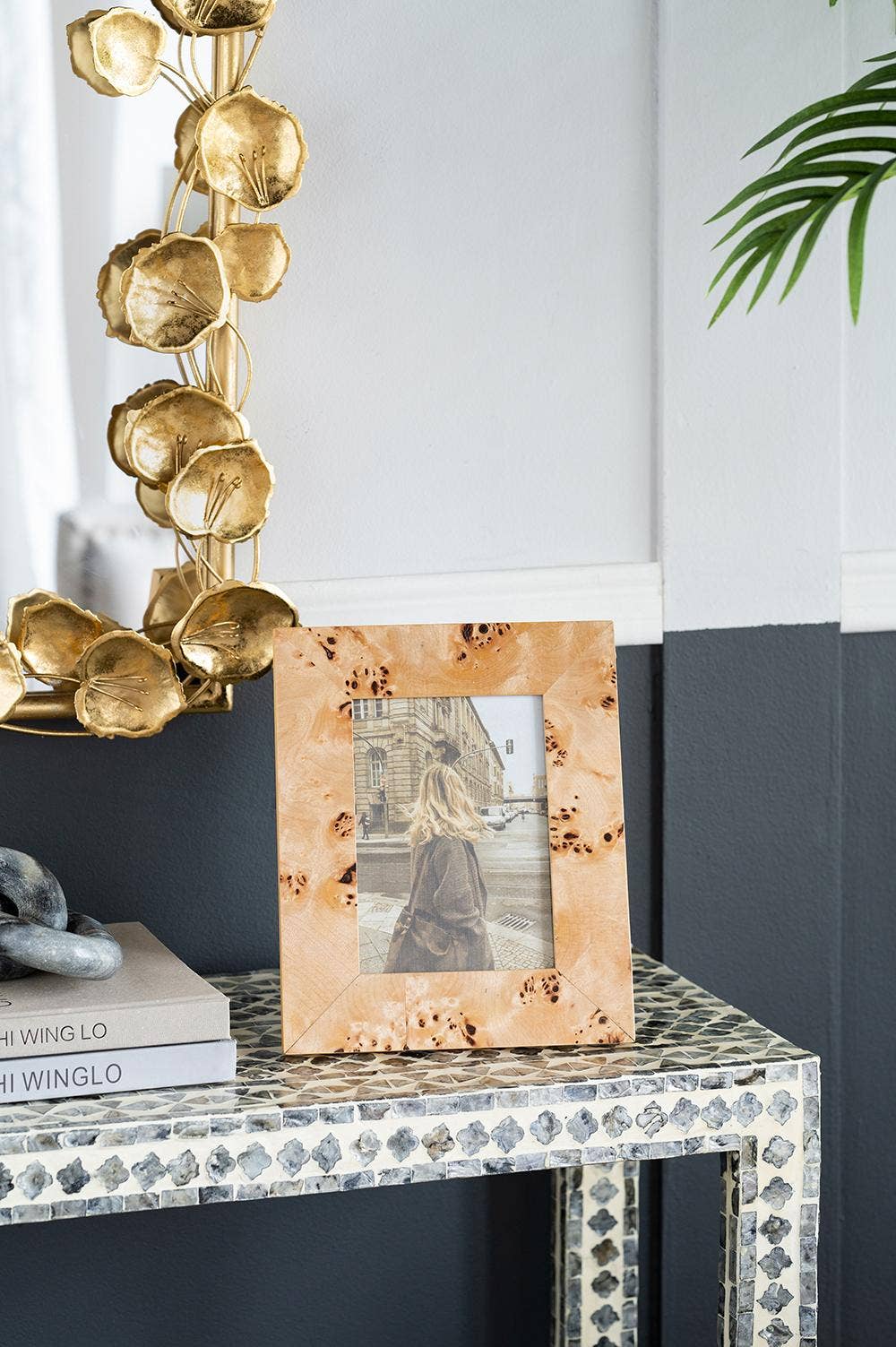 8x10" Burl Wood Photo Frame, Brown 12EA/CTN
