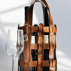 Leather Wine Tote