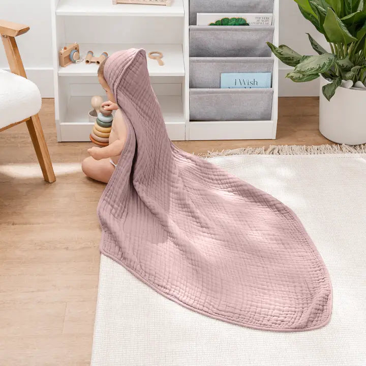 Hooded Baby Towel Mauve & Blush Pack of 2