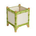 Small Bamboo Cachepot Green/White
