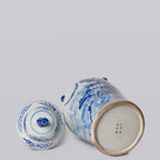 Blue and White River Landscape Porcelain Temple Jar