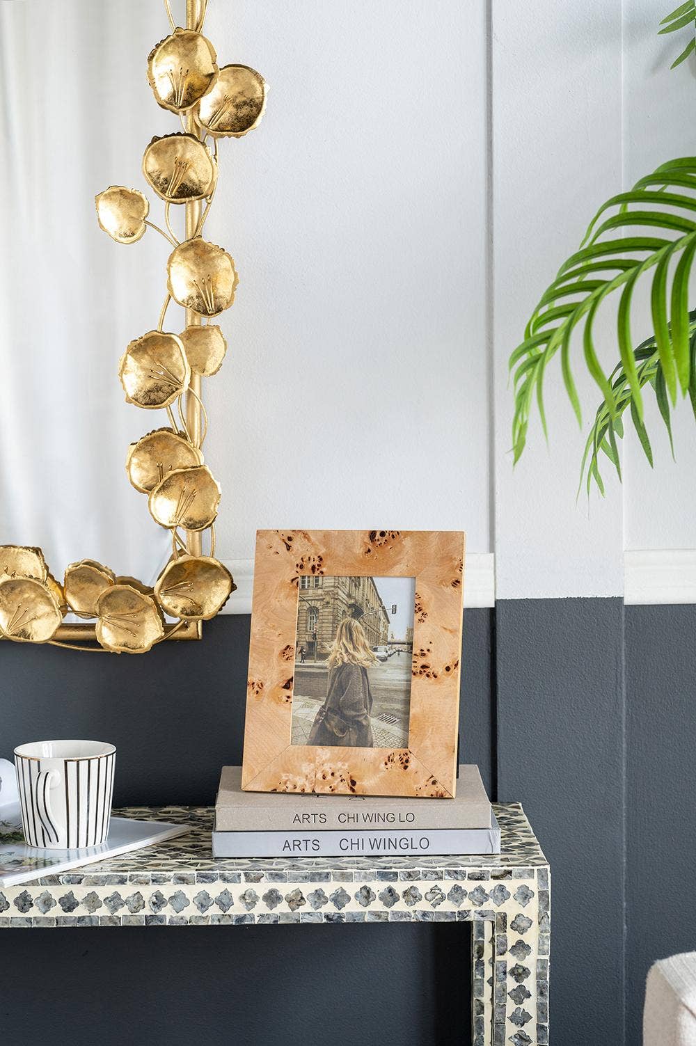 8x10" Burl Wood Photo Frame, Brown 12EA/CTN