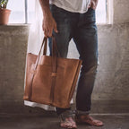 Large Leather Unisex Tote Bag