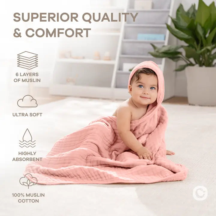 Hooded Baby Towel Bold Blush Pack of 2