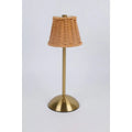 Rechargeable Rattan Led Lamp-Gold
