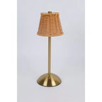 Rechargeable Rattan Led Lamp-Gold