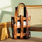 Leather Wine Tote