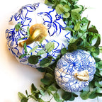 BLUE & WHITE MAGNOLIA PUMPKIN (LARGE)