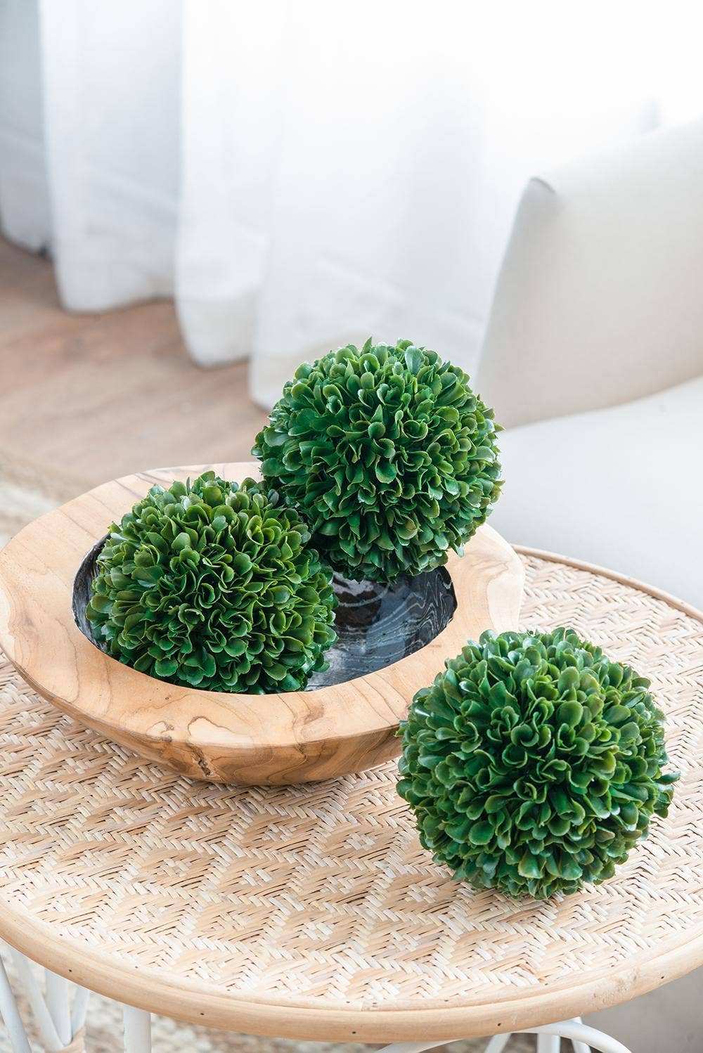 D5" Artificial Boxwood Topiary Ball - Green