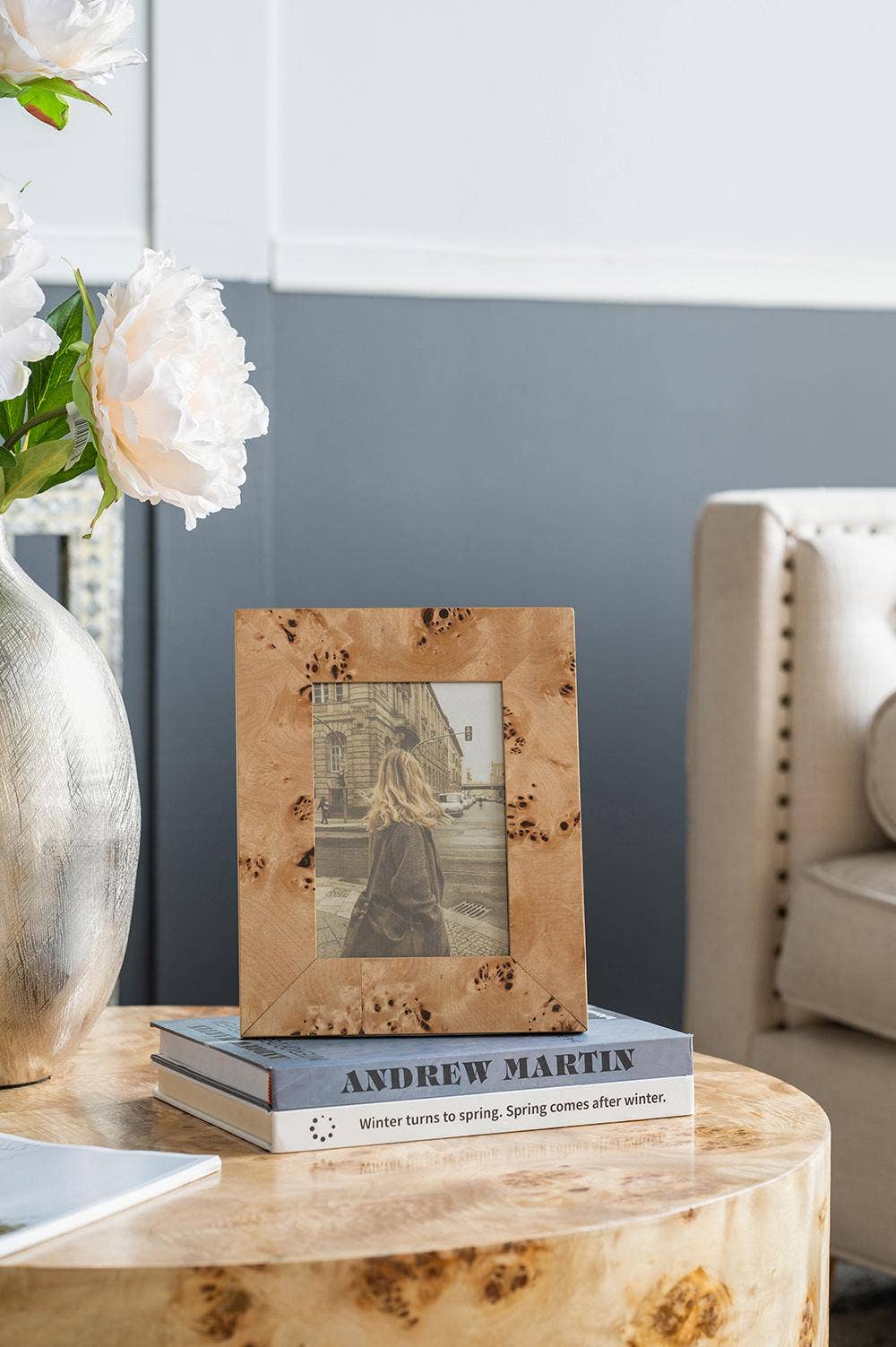 8x10" Burl Wood Photo Frame, Brown 12EA/CTN