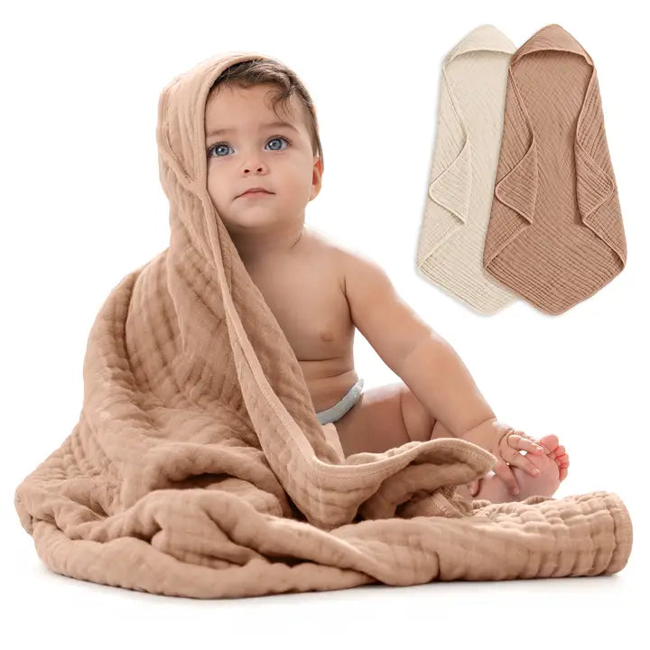 Hooded Baby Towel Cedar & Sand Pack of 2