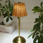 Rechargeable Rattan Led Lamp-Gold