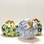 BLUE/GREEN ABSTRACT PUMPKIN (SMALL)