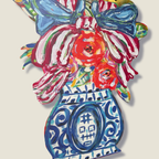 LARGE Designer Patriotic Florals in Ginger Jar Door Hanger