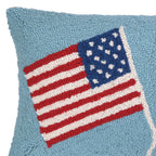 Double American Flags Hook Pillow