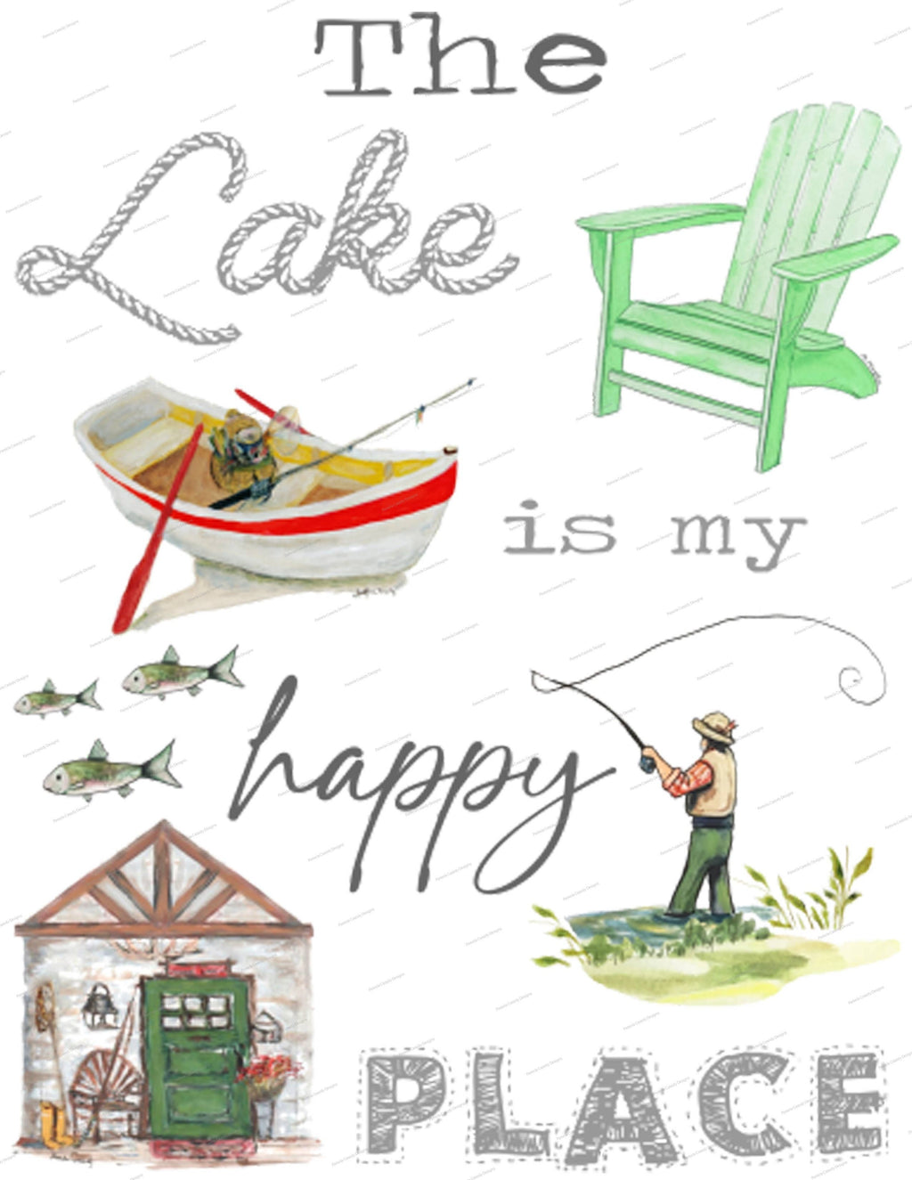 Happy Lake Kitchen Towel
