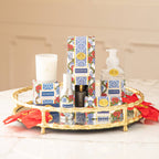 Gold Bamboo Round Mirrored Tray