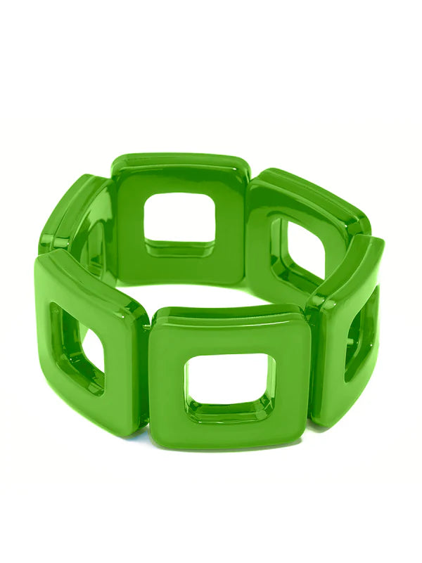 Zenzii Resin Square Bracelet Green