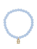Zenzii Glass Bead Stretch Bracelet Light Blue