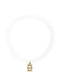 Zenzii Glass Bead Stretch Bracelet White