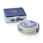 SPODE BLUE ITALIAN 4-Piece Ceramic Coasters with Holder