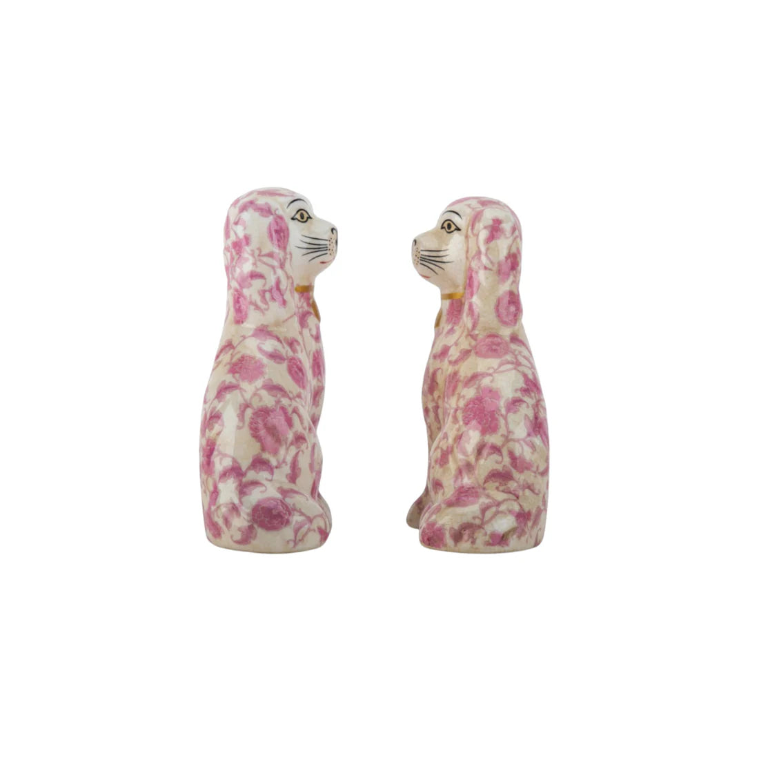 Small Pink Staffordshire Dogs Set of 2