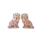 Small Pink Staffordshire Dogs Set of 2