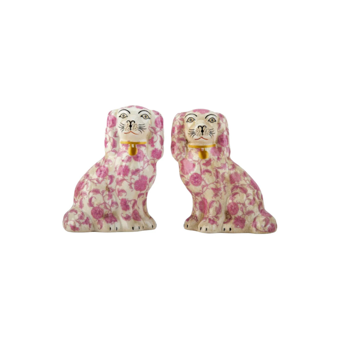 Small Pink Staffordshire Dogs Set of 2
