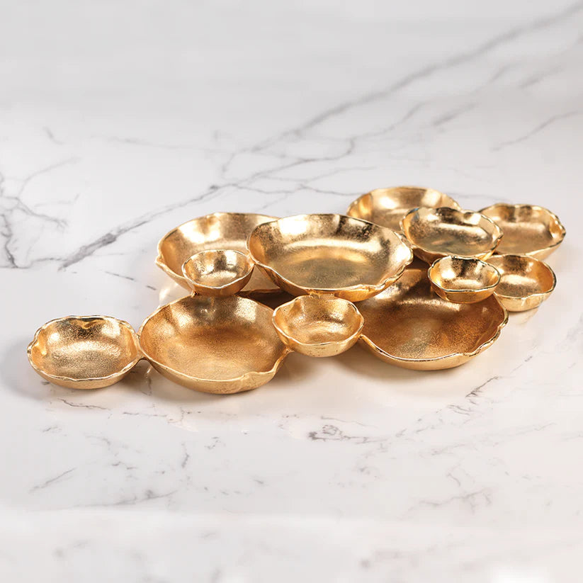 Cluster of Twelve Gold Serving Bowls