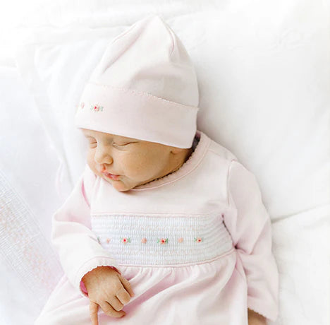 Baby Girl Smocked Flower Gown and Hat