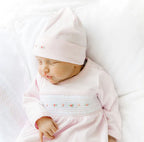 Baby Girl Smocked Flower Gown and Hat
