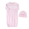 Baby Girl Smocked Flower Gown and Hat