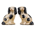 Med Blue Staffordshire Dogs set of 2