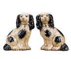 Med Blue Staffordshire Dogs set of 2