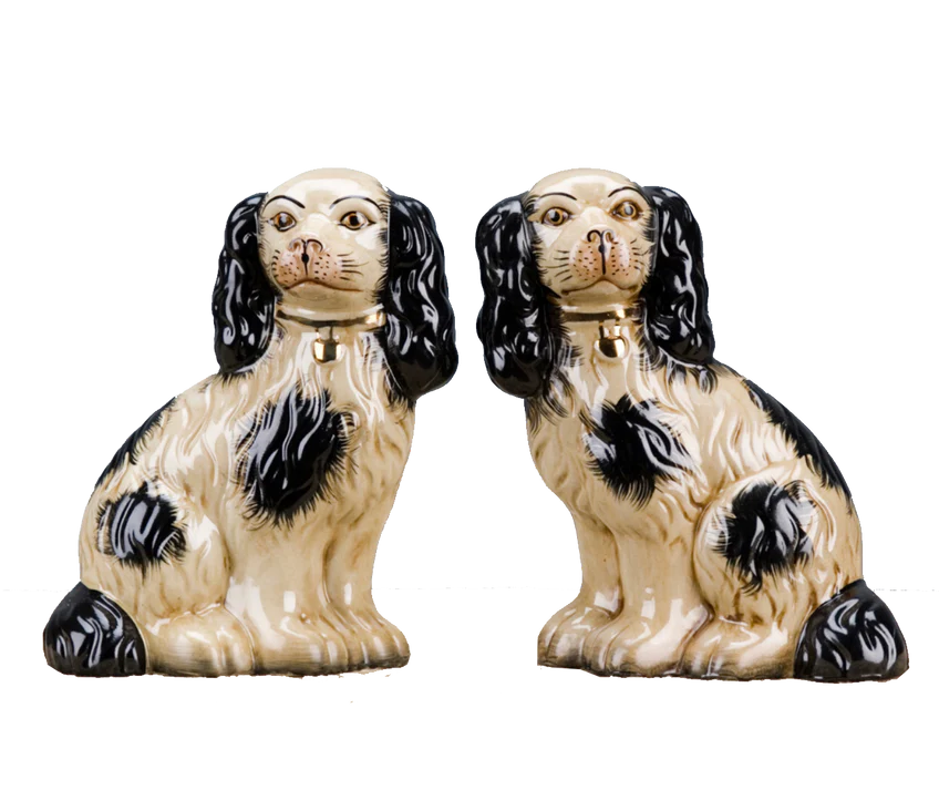 Med Blue Staffordshire Dogs set of 2