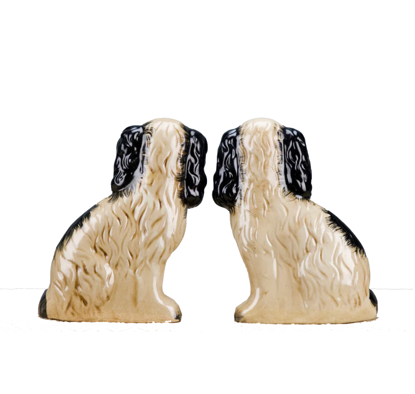 Med Blue Staffordshire Dogs set of 2