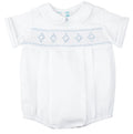 Smocked Embroidered Diamond Creeper-NB
