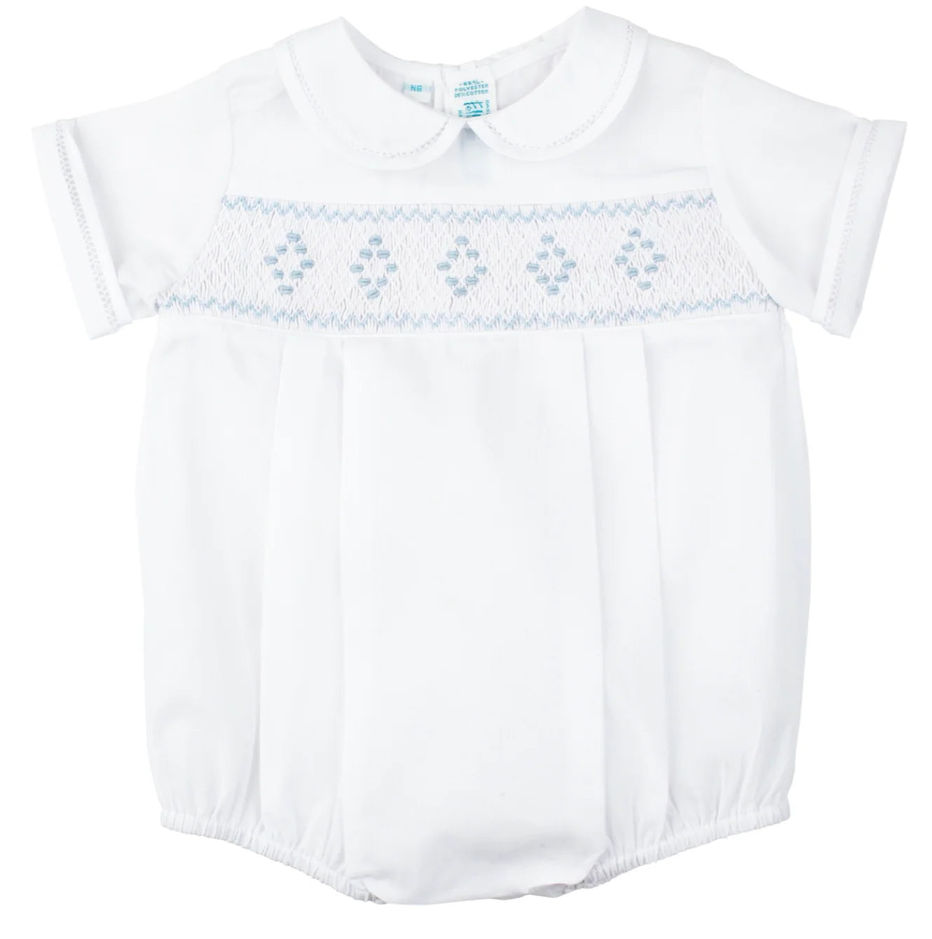Smocked Embroidered Diamond Creeper-NB