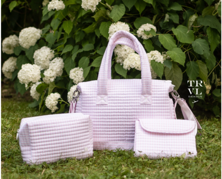 Quilted Stroller Bag Bundle in Pimlico Stripe Pink