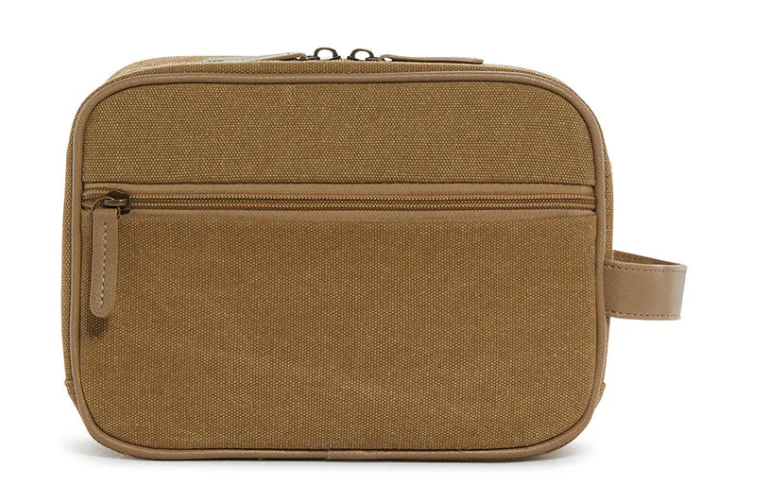 Men's Toiletry Bag Coated Canvas Hay