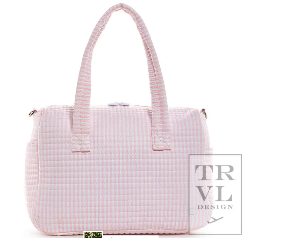 Quilted Stroller Bag Bundle in Pimlico Stripe Pink