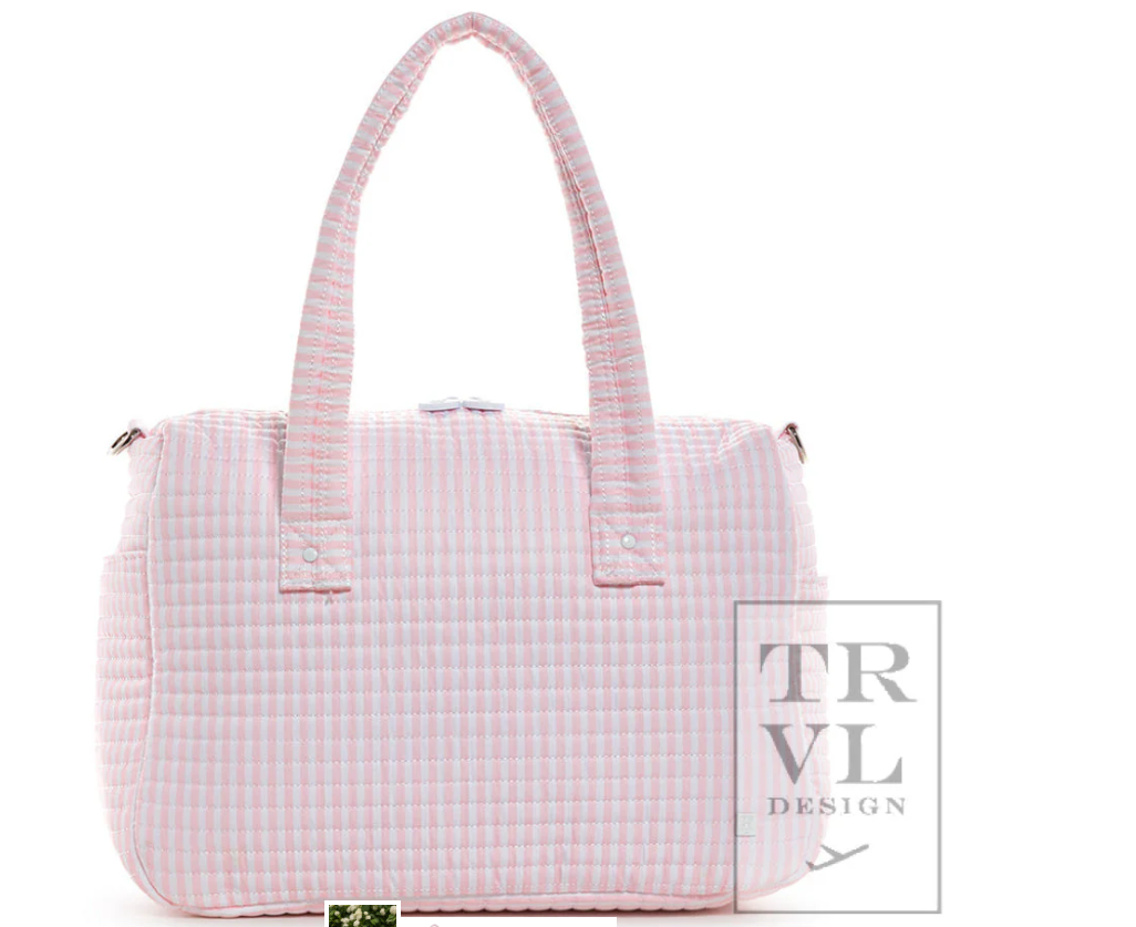 Quilted Stroller Bag Bundle in Pimlico Stripe Pink